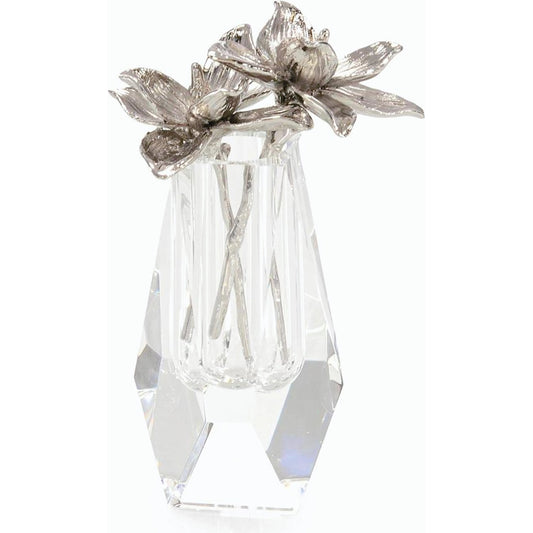 Metallic Botanical Sculpture with Crystal by John-Richard. Made from unique in a modern style.