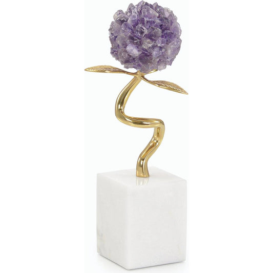 Amethyst Flora Sculpture on Marble by John-Richard. Made from unique in a modern style.