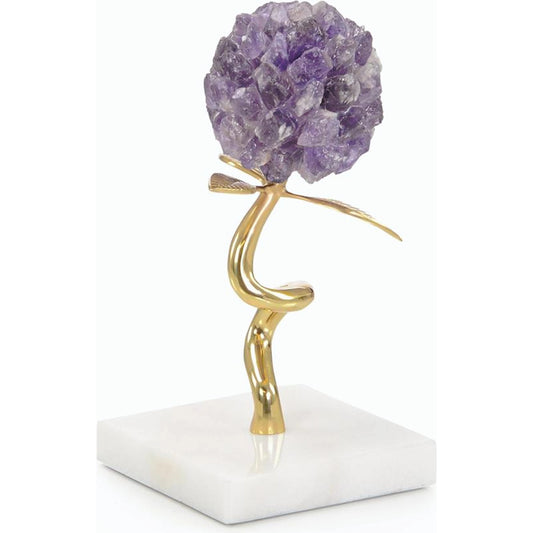 Amethyst Flora Sculpture on Marble by John-Richard. Made from unique in a modern style.