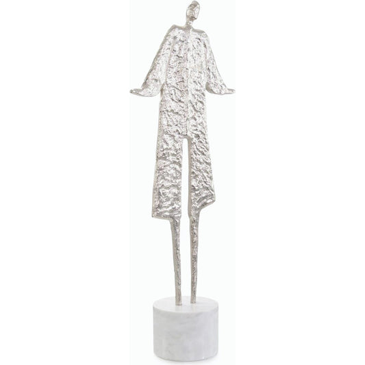 Posing Silhouette Sculpture on Marble by John-Richard in nickel. Made from unique in a modern style.