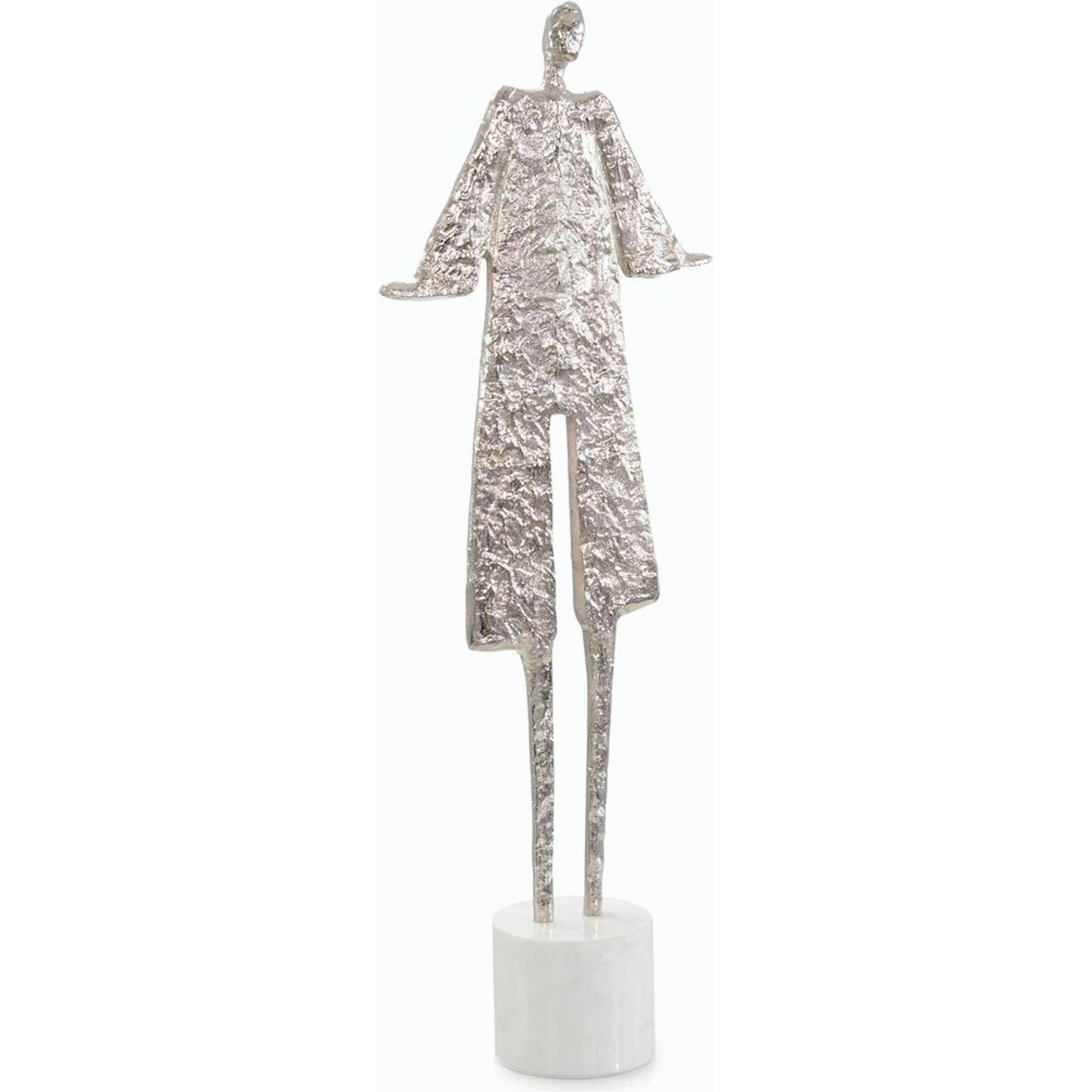 Posing Silhouette Sculpture on Marble by John-Richard in nickel. Made from unique in a modern style.