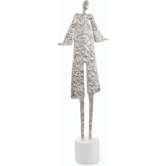 Posing Silhouette Sculpture on Marble by John-Richard in nickel. Made from unique in a modern style.