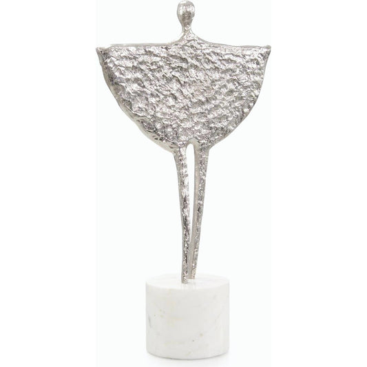 Playful Silhouette Sculpture on Marble by John-Richard in nickel. Made from unique in a modern style.