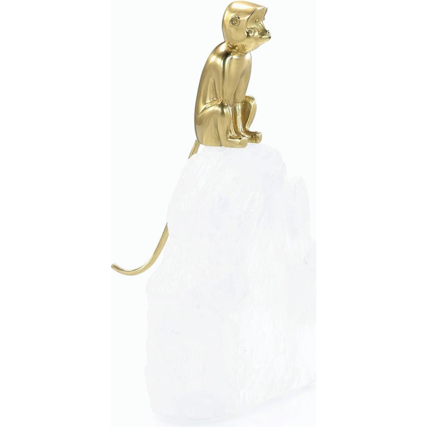 001 SI-2170092 | Primary Silo | Brass Monkey Sculpture on Selenite by John-Richard. Made from unique in a unique style.