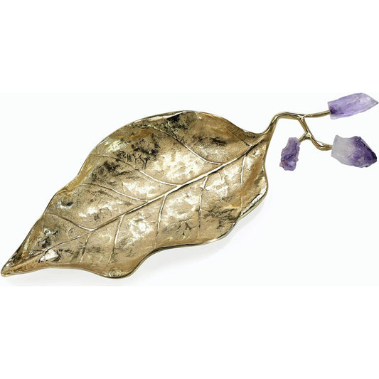 Budding Amethyst Leaf Tray I by John-Richard. Made from unique in a modern style.
