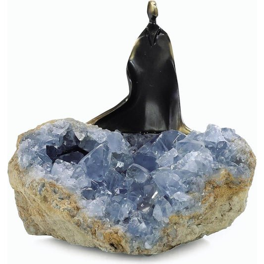 Cloaked Figure Sculpture on Kyanite II by John-Richard. Made from unique in a modern style.
