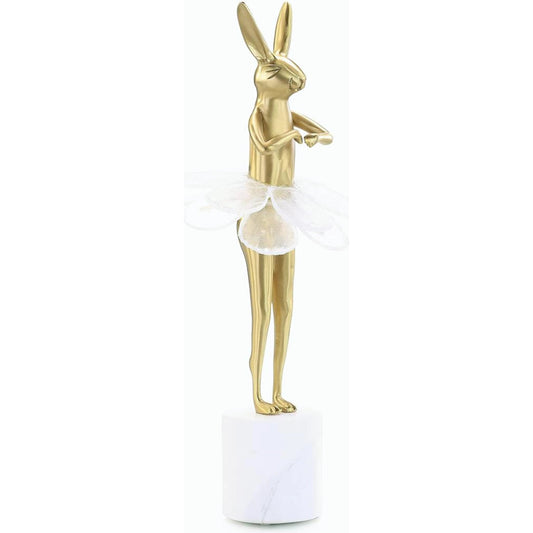 Ballerina Bunny Sculpture on Marble Base I by John-Richard. Made from unique in a modern style.