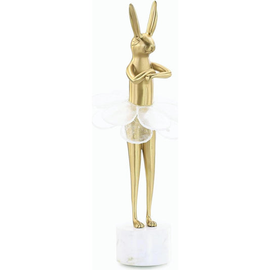 Ballerina Bunny Sculpture on Marble Base II by John-Richard. Made from unique in a modern style.