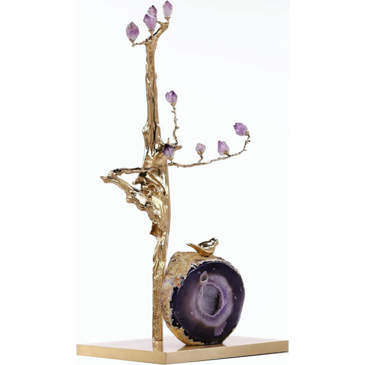 Amethyst Grove Sculpture on Brass Base by John-Richard. Made from unique in a modern style.