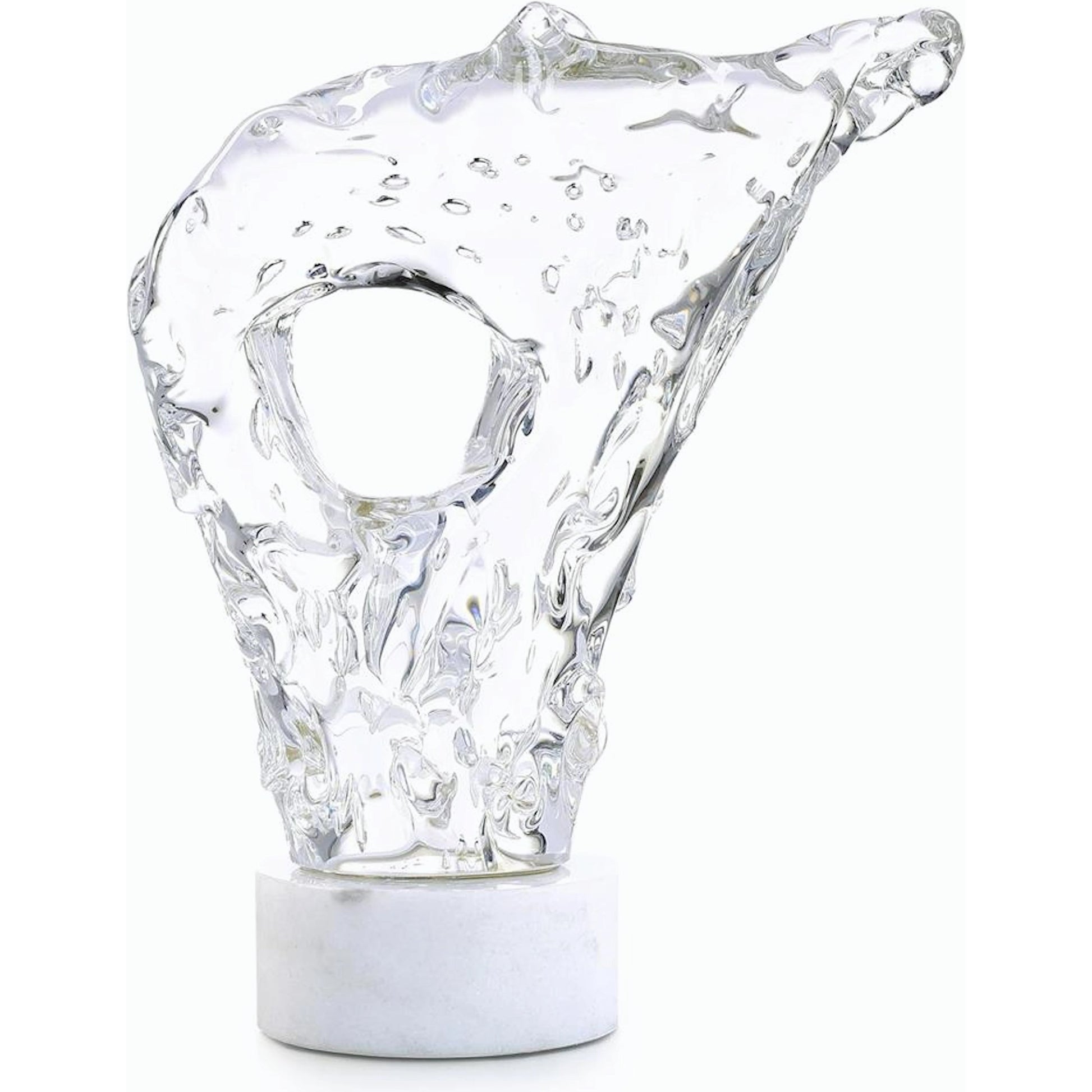 Glacial Wisp Sculpture on Marble Base by John-Richard. Made from unique in a modern style.