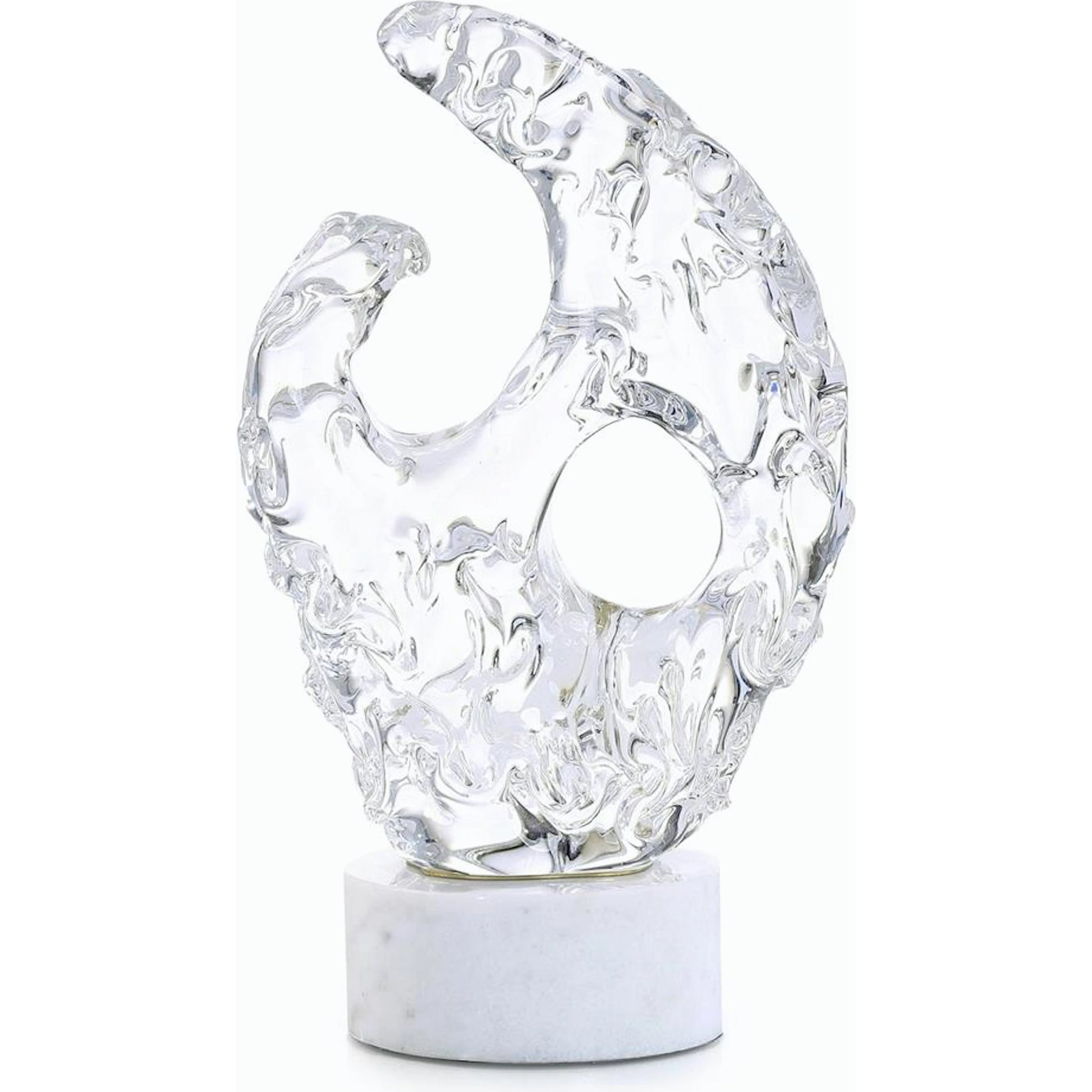 Glacial Wisp Sculpture on Marble Base by John-Richard. Made from unique in a modern style.