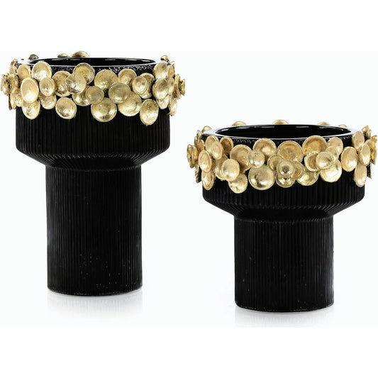 Golden Disc Vases, Set of 2 by John-Richard. Made from unique in a modern style.