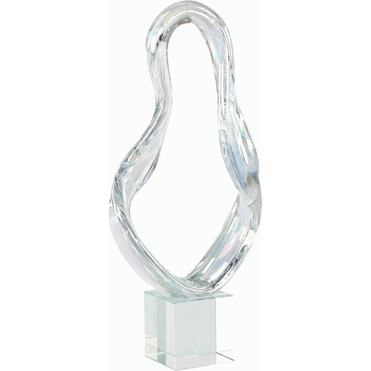Prismatic Loop Sculpture on Crystal Base by John-Richard. Made from unique in a modern style.