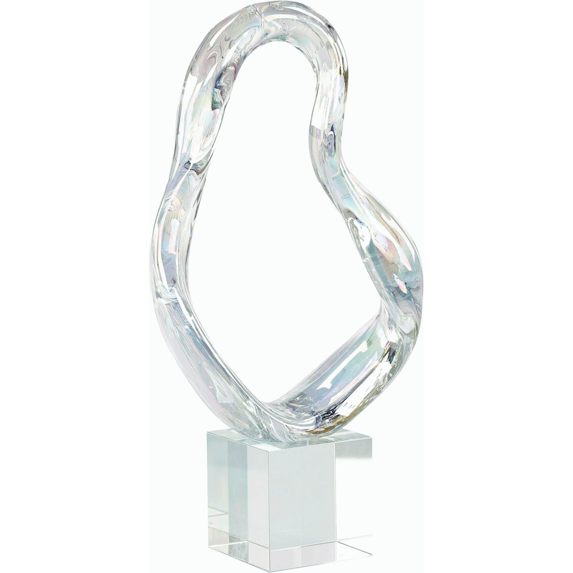 Prismatic Loop Sculpture on Crystal Base by John-Richard. Made from unique in a modern style.