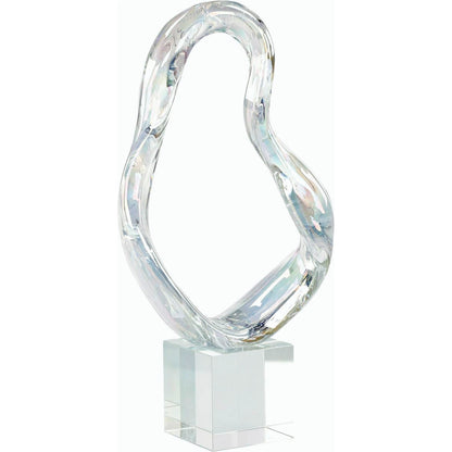 Prismatic Loop Sculpture on Crystal Base by John-Richard. Made from unique in a modern style.