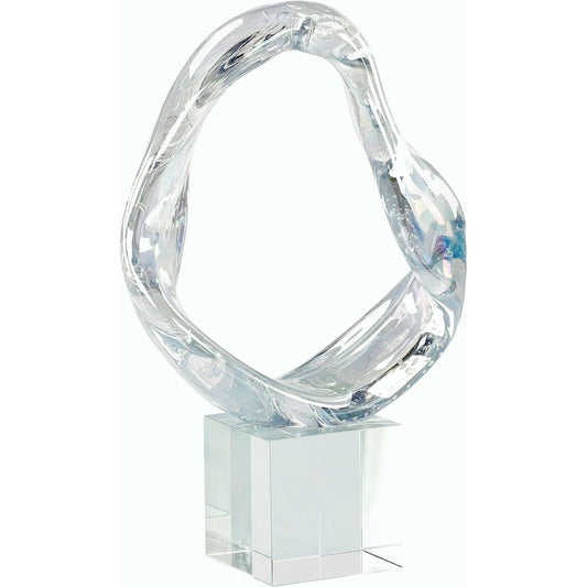 Prismatic Loop Sculpture on Crystal Base by John-Richard. Made from unique in a modern style.