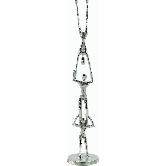 Gymnast Tower Sculpture by John-Richard in nickel. Made from unique in a modern style.