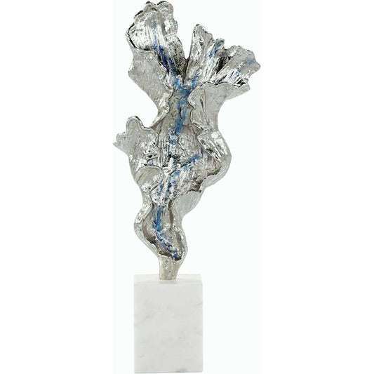 Gleaming Leaf Sculpture on Marble Base by John-Richard. Made from unique in a modern style.