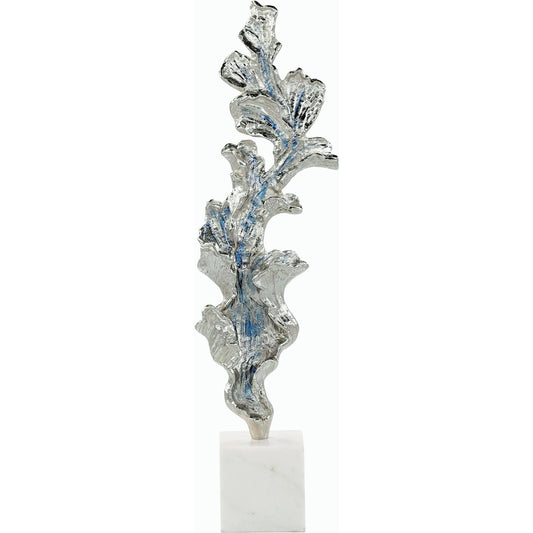 Gleaming Leaf Sculpture on Marble Base by John-Richard. Made from unique in a modern style.