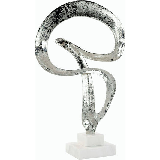 Winding Flourish Sculpture on Marble Base by John-Richard in nickel. Made from unique in a modern style.