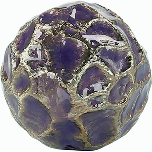 Textural Orb, Purple & Gold by John-Richard in purple, gold. Made from unique in a modern style.