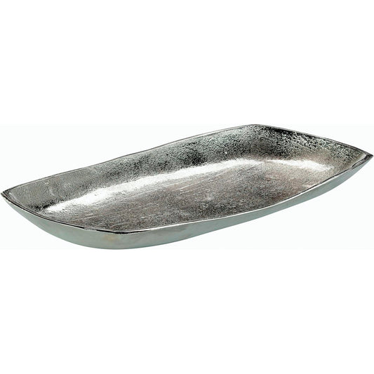 Scooped Metal Tray by John-Richard in silver. Made from unique in a modern style.