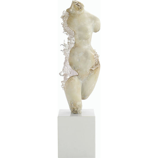 Crystal Maiden Sculpture on Marble Base by John-Richard. Made from unique in a modern style.
