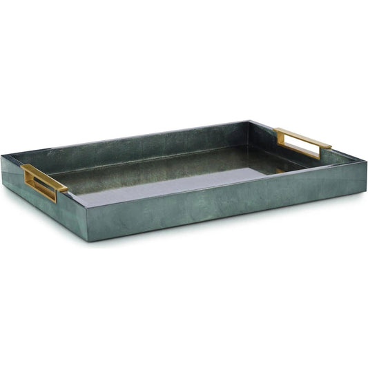 Viper Tray by John-Richard in green, brushed brass. Made from unique in a unique style.