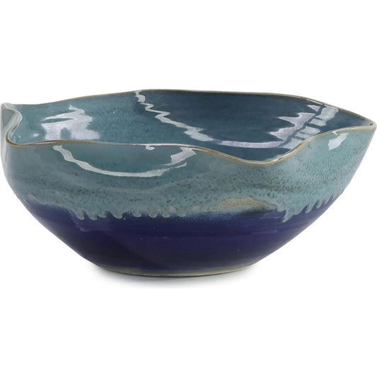 Blue Skies Bowl by John-Richard in blue and glazed. Made from porcelain in a unique style.