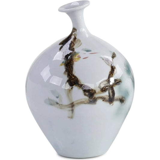 Painted Grove Vase II by John-Richard in white. Made from unique in a unique style.