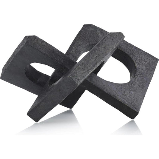 Interlinked Sculpture by John-Richard in black. Made from unique in a unique style.