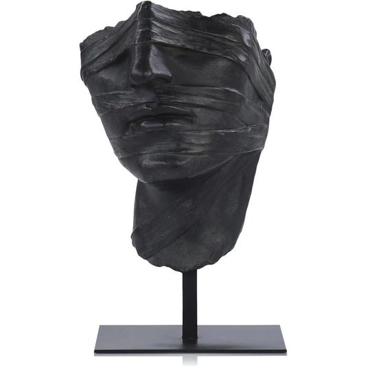 Countenance Sculpture on Iron Base by John-Richard in black. Made from iron in a unique style.