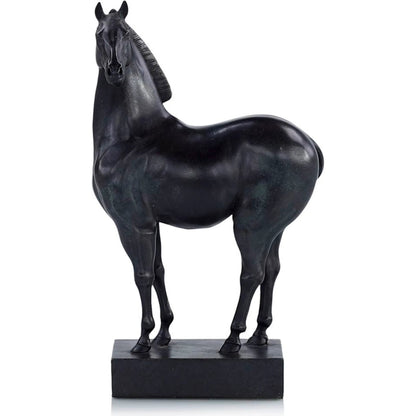 Noble Steed Sculpture by John-Richard in black. Made from unique in a cottage & farmhouse style.