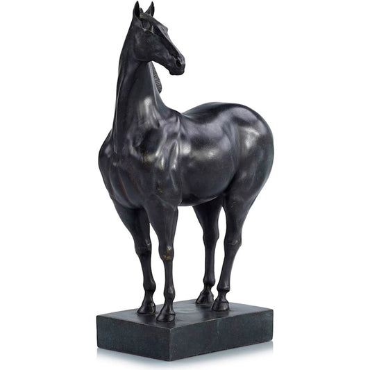 Noble Steed Sculpture by John-Richard in black. Made from unique in a unique style.