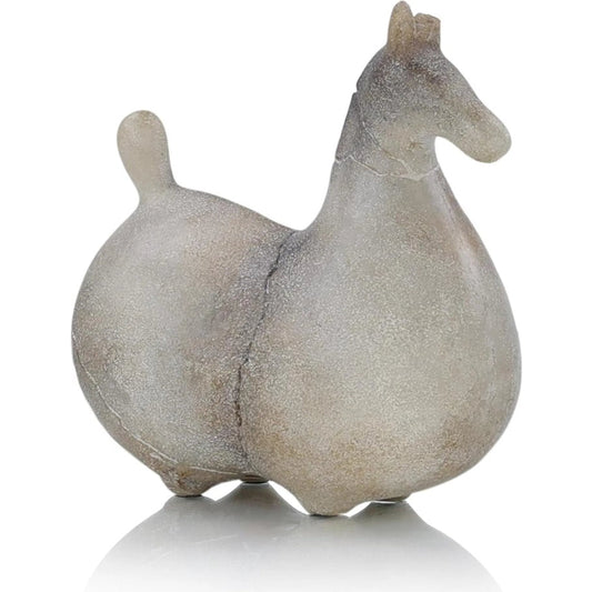 Etruscan Horse Sculpture IV by John-Richard in white, natural. Made from unique in a unique style.