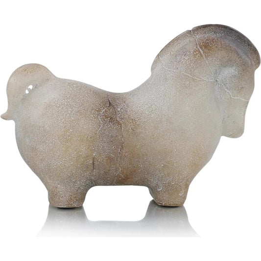 Etruscan Horse Sculpture V by John-Richard in white, natural. Made from unique in a modern style.