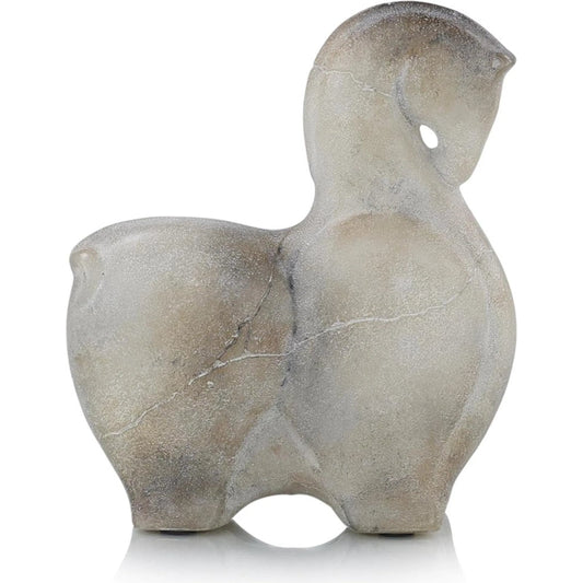Etruscan Horse Sculpture VI by John-Richard in white, natural. Made from unique in a modern style.