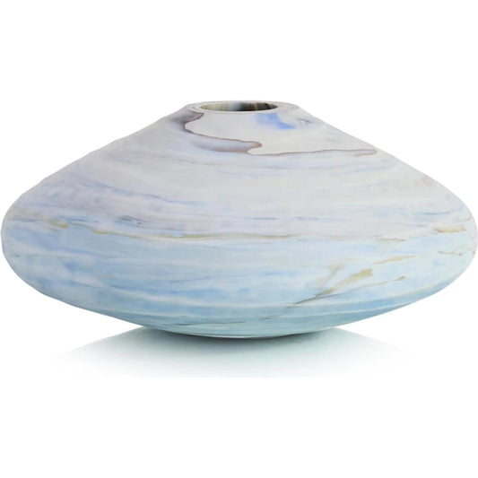Twirling Vapors Vase, Small by John-Richard in white, blue, yellow. Made from unique in a unique style.
