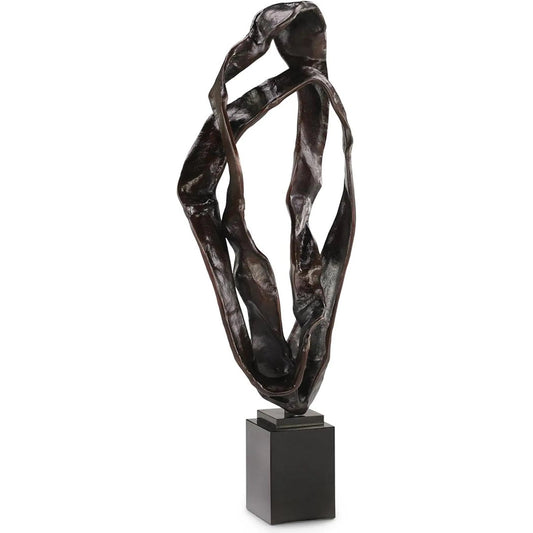 Abstract Arches Sculpture by John-Richard in black. Made from aluminum, marble in a unique style.