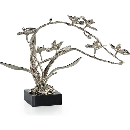 Orchids in Bloom Sculpture by John-Richard in nickel. Made from unique in a unique style.