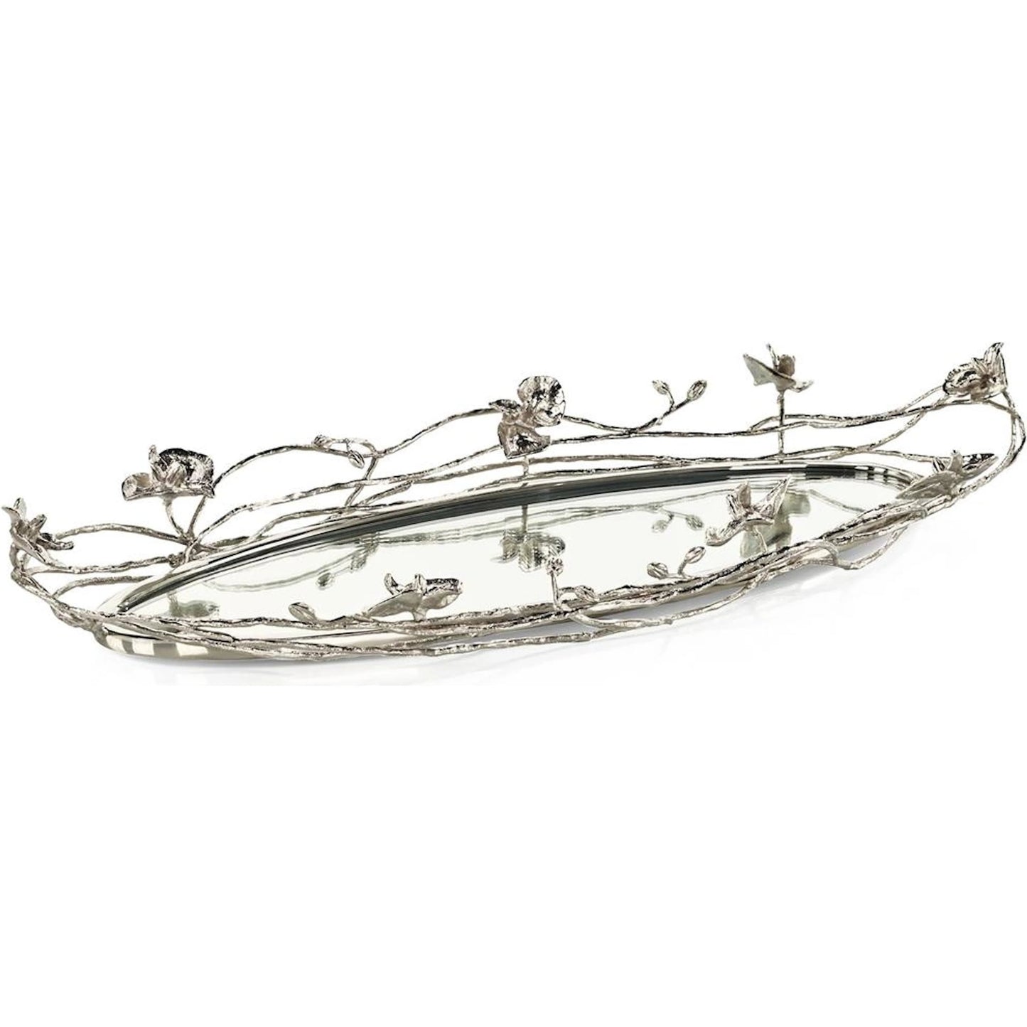 001 SI-2373663 | Primary Silo | Orchids in Bloom Tray by John-Richard in nickel. Made from unique in a modern style.