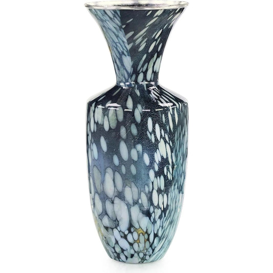 Diana Vase by John-Richard in blue, yellow and blue enamel, nickel. Made from aluminum in a unique style.