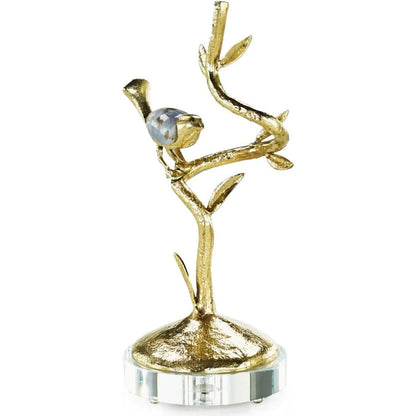 Nested Stone Bird Sculpture II by John-Richard in polished brass. Made from unique in a modern style.