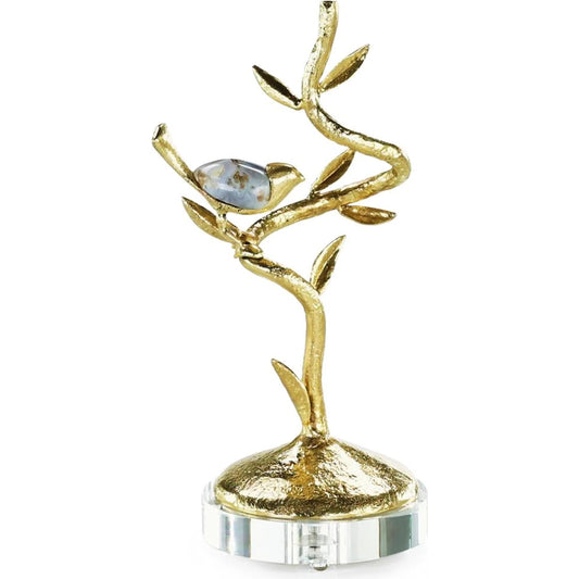Nested Stone Bird Sculpture II by John-Richard in polished brass. Made from unique in a unique style.
