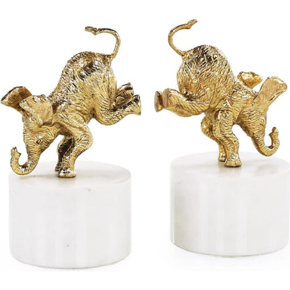 Playful Elephant Doorstop by John-Richard in brass. Made from unique in a eclectic & global style.