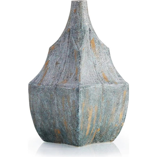 Tovar Vase by John-Richard in turquoise, brown. Made from unique in a unique style.