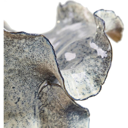 Waved Porcelain Vase by John-Richard in white. Made from unique in a coastal style.