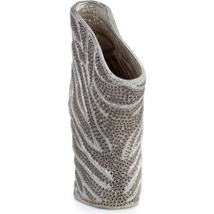 Porcelain Mesh Vase by John-Richard in silver. Made from unique in a eclectic & global style.