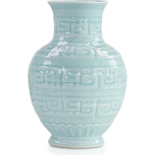 Meandros Vase, Small by John-Richard in sky blue. Made from unique in a unique style.