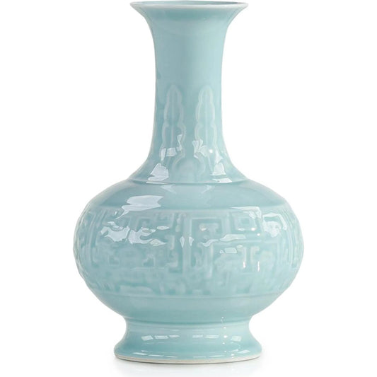 Meandros Vase, Medium by John-Richard in sky blue. Made from unique in a unique style.